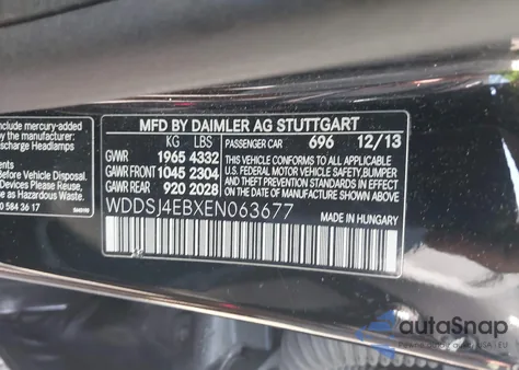 2014 Mercedes-Benz Cla 250 from USA, damaged, VIN WDDSJ4EBXEN063677
